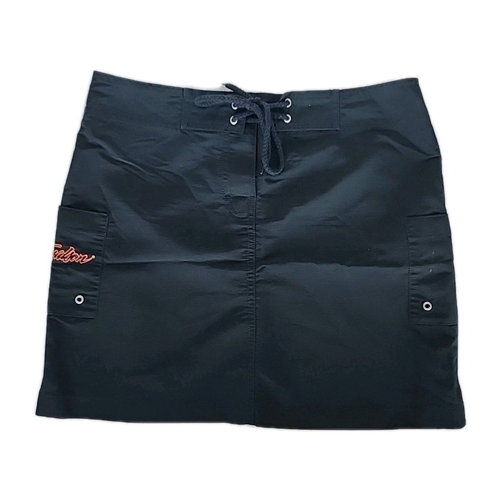 Harley Davidson Women's XS Mini Skirt Embroidered HD Logo Pockets‎ Black